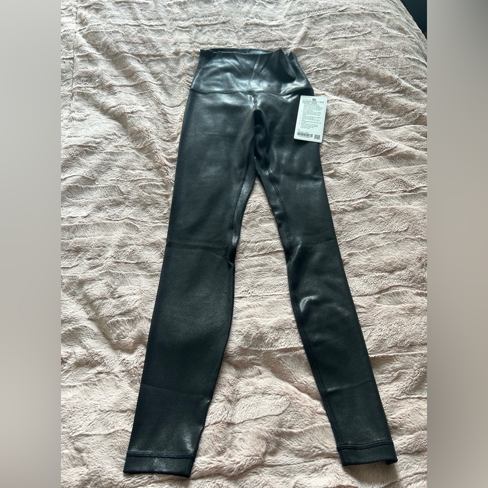Lululemon Align SHR Pant Shine 28” Black Foil -NWT